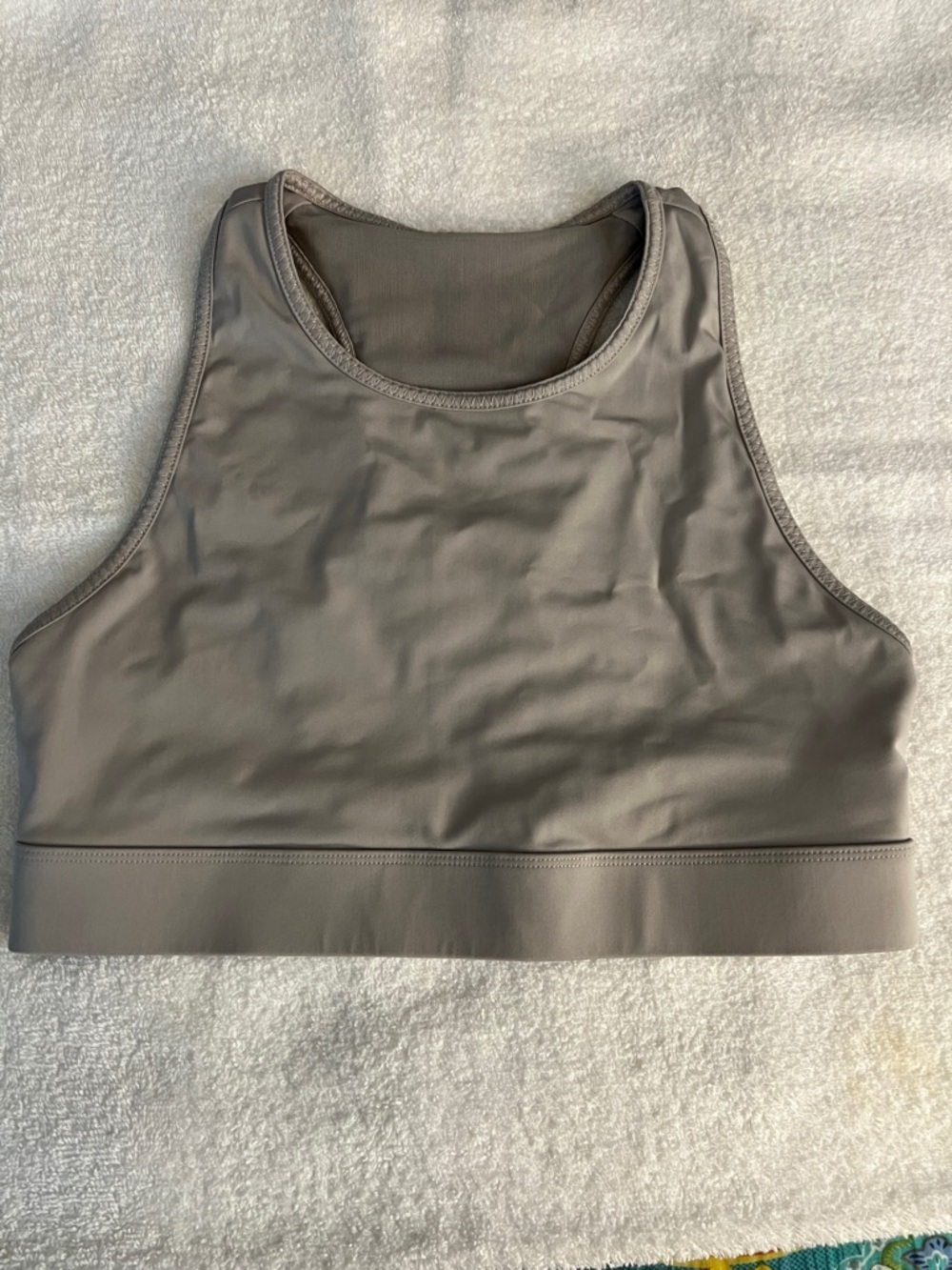 Fabletics Women's High-Neck Sports Bra — light gray